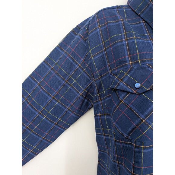 Dixxon Flannel Pearl Snap Shirt Women Size XL Windopane Plaid Workwear Skate 90s - Picture 4 of 10